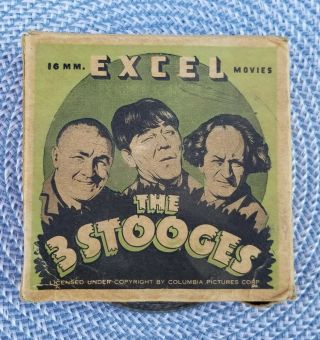 Vintage The 3 Stooges " Plane Crazy " 16mm Movie Film Comedy Excel Movies 1940