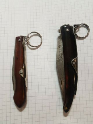 1 German Okapi,  1 French Agouti Vintage Folding Pocket Knives
