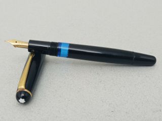 Montblanc 342 Fountain Pen Piston Filler 14k Nib Vintage With Leather Case 50s