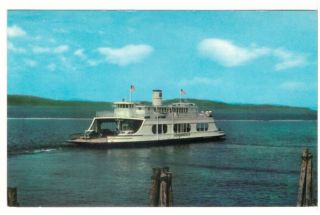 Mv Adirondack,  Lake Champlain Ferry Crossing,  Vintage Chrome Postcard 1