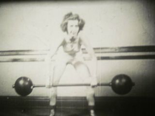 16mm Film Female Wrestler Weight Lifter 1950 