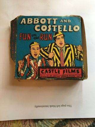 Castle Films Abbott & Costello Fun On The Run 16 Mm 811