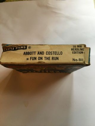 Castle Films Abbott & Costello Fun On The Run 16 MM 811 3