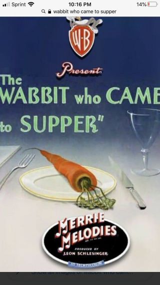 Bugs Bunny “Wabbit Who Came To Supper” 16mm B&W Film 2