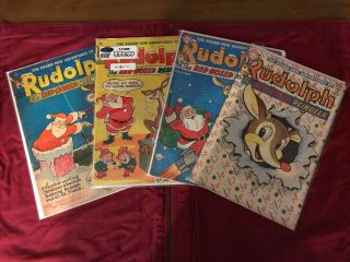 Christmas Comics,  Rudolph The Red Nose Reindeer,  1952,  53,  58,  59 Dc Golden Age