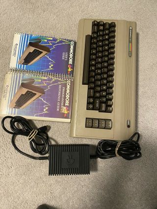 Vintage Commodore 64 Computer,  With Manuals & Power Supply -,