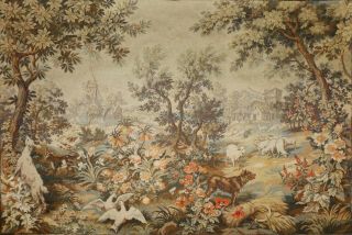 Large Vintage French Chateau Tapestry Verdure Animals By Jp Paris 200cmx140cm