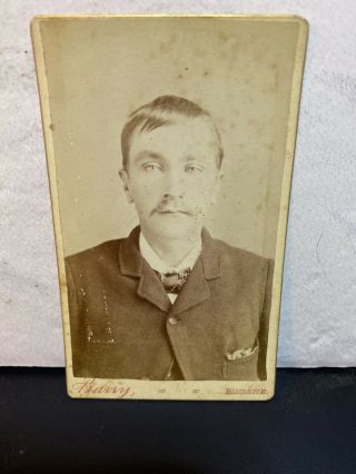 1860 - 70s Cdv Carte De Visite Portrait Of A Young Man Bismark