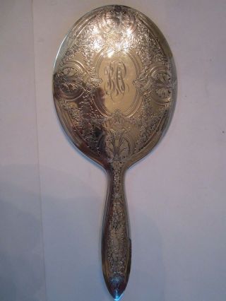Vintage Sterling Silver Hand Mirror - Stamped Sterling - 11.  05 Oz Weighted - Bn - 6