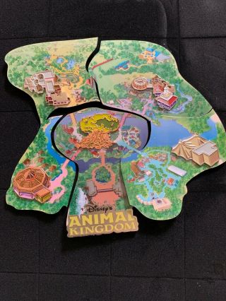 Le Old Disney Pin Set Wdw Cast Member Atlas Animal Kingdom Park Puzzle Map Jumbo