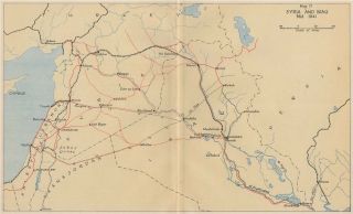 Anglo - Iraqi War 1941.  Syria And Iraq,  Mid 1941.  World War 2 1956 Old Map