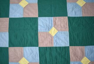 Vintage Holmes County,  Ohio AUTHENTIC Amish Antique Bow Ties Quilt COND. 3