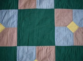 Vintage Holmes County,  Ohio AUTHENTIC Amish Antique Bow Ties Quilt COND. 4