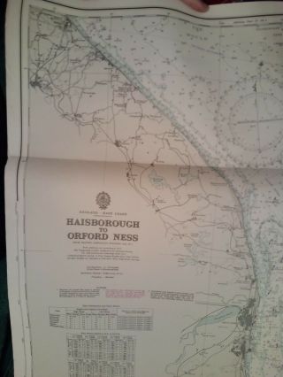 Vintage Admiralty Chart Map Haisborough To Orford Ness Suffolk Sailing 1972 Old