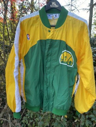 Vintage Champion Nba Seattle Supersonics Warm Up Jacket Size Medium