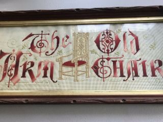 Antique Eastlake Victorian Paper Punch Sampler W/ Adirondack Frame 2