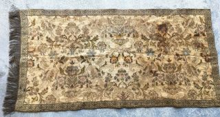 Antique 18th 19th C French ? Tapestry Bullion Thread Hand Embroidered OLD 2