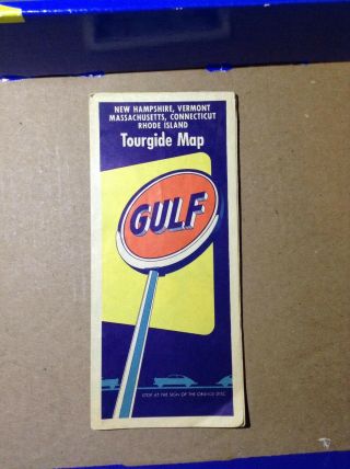 Vintage Gulf Oil Gas Station Road Map Old Tourgide & Info Maps