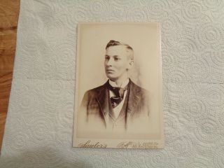 Antique Cabinet Card Photo Handsome Young Man Saylor 