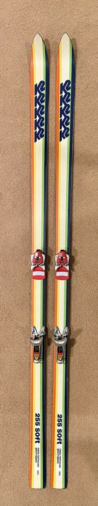 Vintage K2 255 Soft 200cm Downhill Skis W/marker M4/m44 Bindings