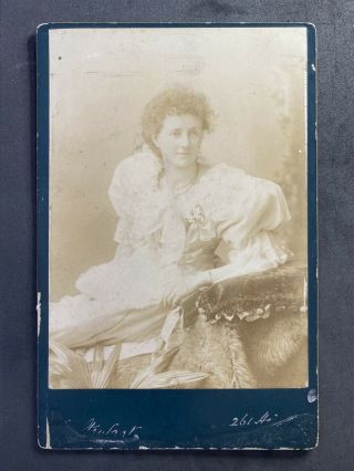 Victorian Photo: Cabinet Card: Pretty Lady Casual Pose