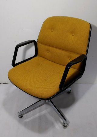 Vintage All - Steel Inc Mid Century Modern Bucket Seat Rolling Office Arm Chair