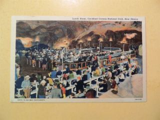 Carlsbad Cavern National Park Mexico Vintage Linen Postcard Lunch Room