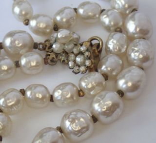 Vintage Miriam Haskell Double Strand Baroque Pearl Necklace