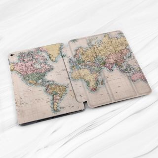 Retro World Map Vintage Travel Case For iPad 10.  2 Air 3 Pro 9.  7 10.  5 12.  9 Mini 5 2