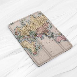 Retro World Map Vintage Travel Case For iPad 10.  2 Air 3 Pro 9.  7 10.  5 12.  9 Mini 5 3