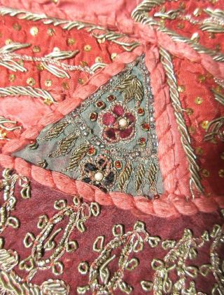 antique hand embroidered turkish metal threaded needlepoint textile tapestry art 4