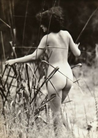 1920s Edwin Bower Hesser Female Nude Woman Pin Up Silver Gelatin Photo