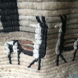 Large vintage 1970`s Peruvian Wool Wall Hanging,  Llamas,  Peruvian women,  village 3