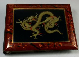C1890 Dragon Vintage Chinese Lacquered Photo Album Covers With Inlaid Decoration