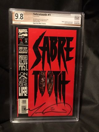 Sabertooth 1 Pgx Ss 9.  8,  Signed Mark Texeira,  Die - Cut Cover (not Cgc Cbcs)
