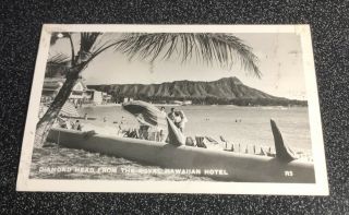 Vintage Rppc - Diamond Head From The Royal Hawaiian Hotel
