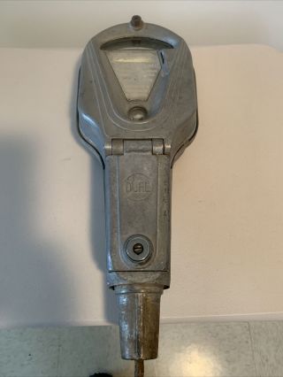 Antique Vintage Rockwell Dual Parking Meter No Keys Art Deco Style 2