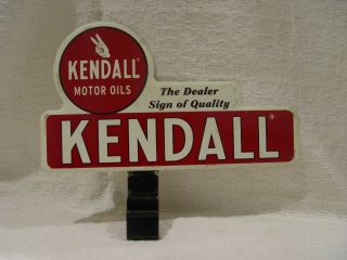 Vintage 2 Piece Kendall Motor Oils Dealer Sign Of Quality License Plate Topper