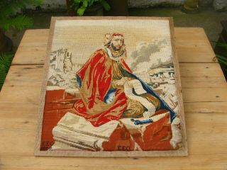 Antique Victorian Berlin Wool Work Embroidery 1848 Tapestry