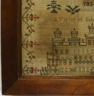 EARLY 19TH CENTURY SOLOMON ' S TEMPLE & VERSE SAMPLER BY JANE SMIDDEY - 1834 6