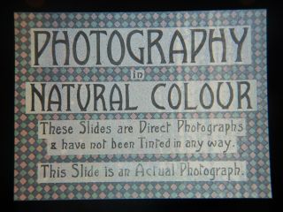 Vintage Magic Lantern Slide - Photography In Natural Colour (header Slide?)