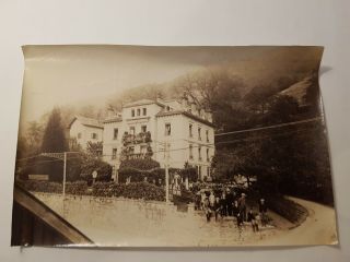 19th Century Albumen Photograph Of Pension De Jeunes Geus Switzerland