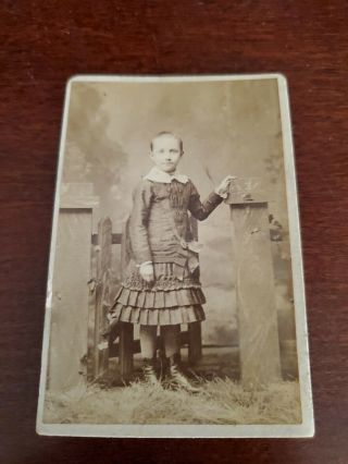 Young Girl From West Virginia 1870s/80s Cdv Photo Antique Wheeling,  Wv