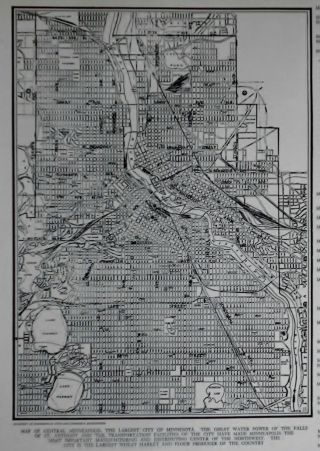 Vintage 1941 World War Wwii Old Atlas City Map Of Minneapolis,  Minnesota Mn L@@k