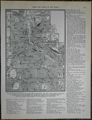 Vintage 1941 World War WWII OLD Atlas City Map of Minneapolis,  Minnesota MN L@@K 2