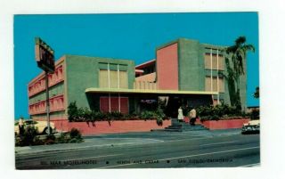 Ca San Diego California Vintage Post Card " Bel Mar Hotel - Motel " Balboa Park