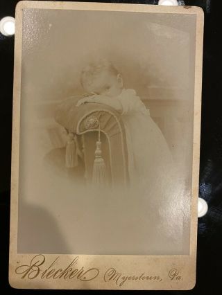Antique 1800s Victorian Cabinet Card Photo Young Baby Picture Portrait