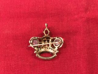 Vintage Crown Trifari Sterling Moonstone Rhinestone brooch/pin and earrings. 2