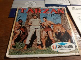 Vintage Viewmaster Tarzan Of The Apes 1955 3 Reels,  Sleeve And Booklet