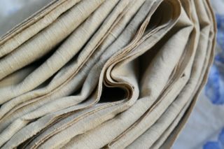 Sublime Antique French Linen Sheet Raw Linen Ecru/cream Textile